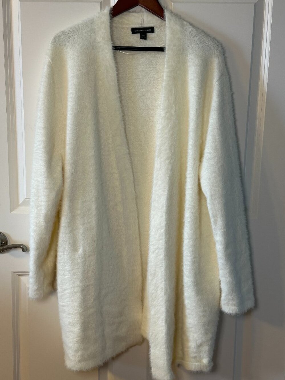 Banana Republic Ivory Eyelash Long Open Front Cardigan Sweater XXL Cozy Soft
